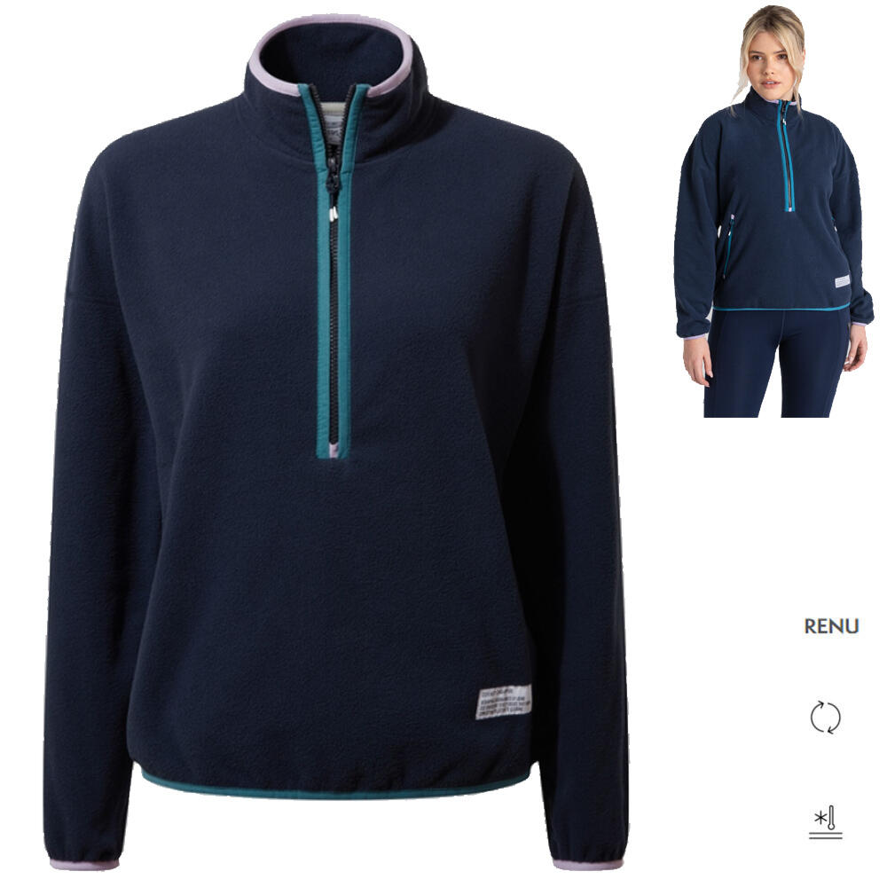 CRAGHOPPERS Fleece Dames Co2 Renu Half Zip Wanderfleece