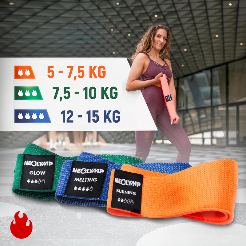 Bandes de Fitness Courtes – Set de 3 Mini Bandes, Bandes de Mobilité Robustes