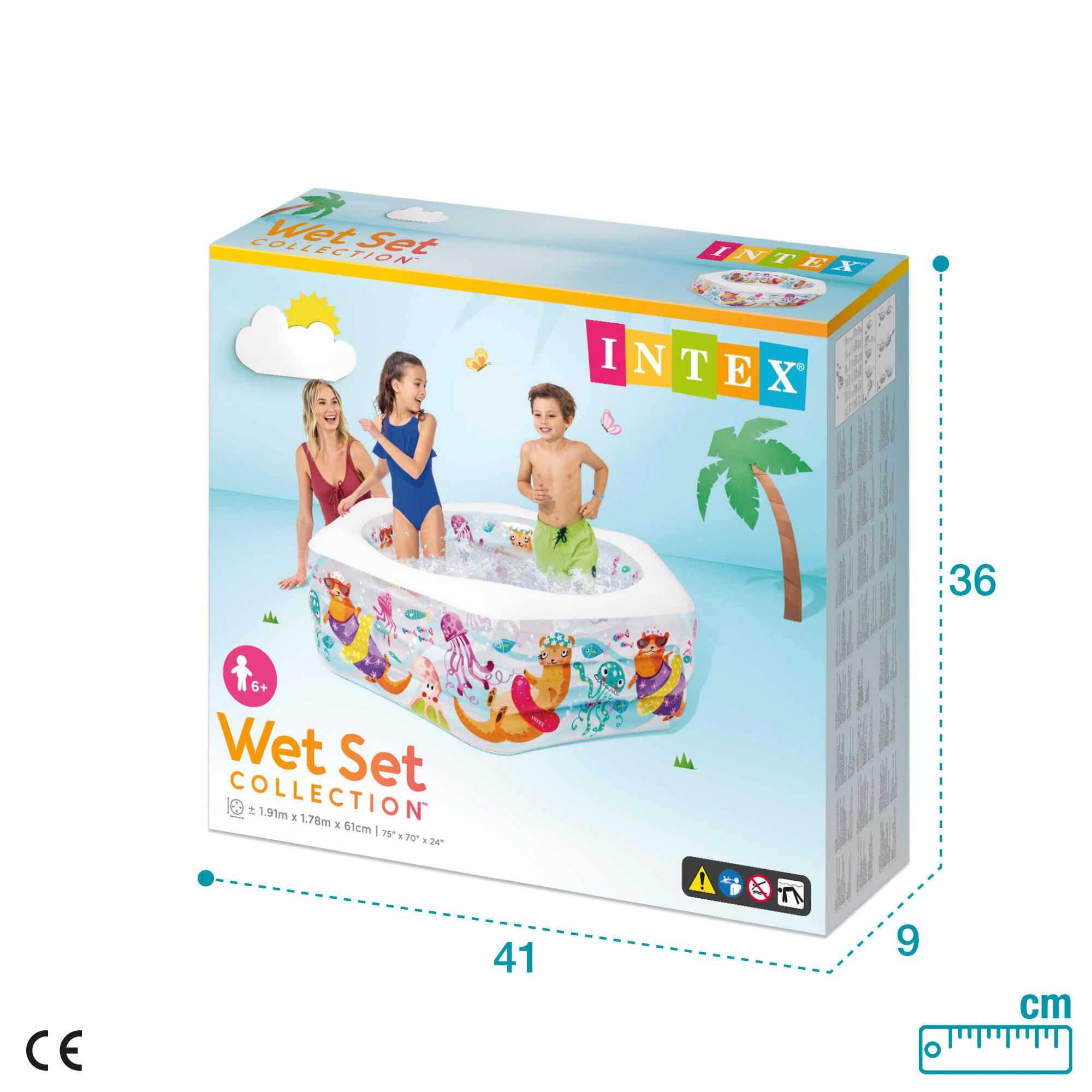 191 x 178 x 61 cm Intex Kinderbecken Happy Otter 7/7
