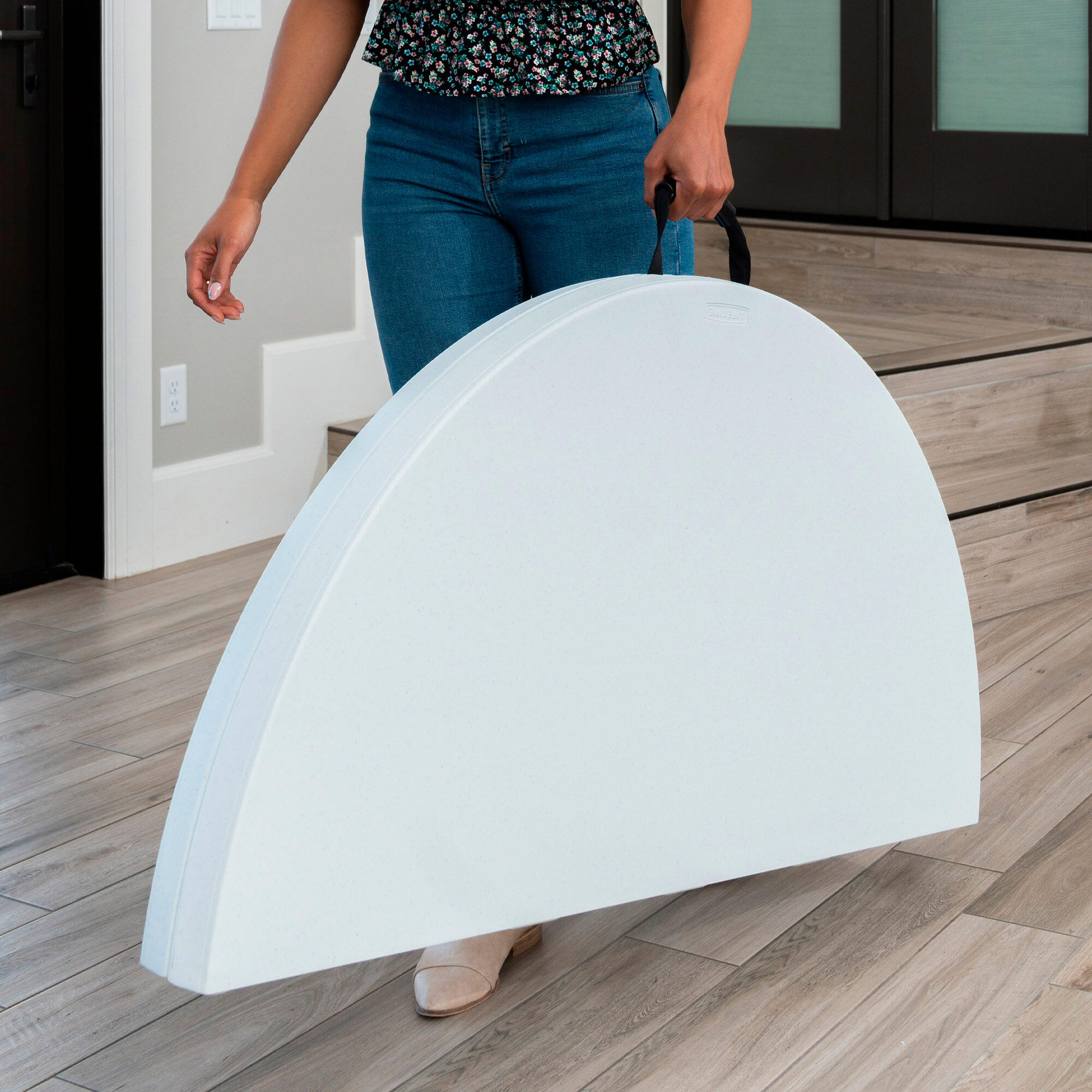 LIFETIME Outdoor Klapptisch rund faltbar wetterfest UV-beständig Ø 122 cm 6/7