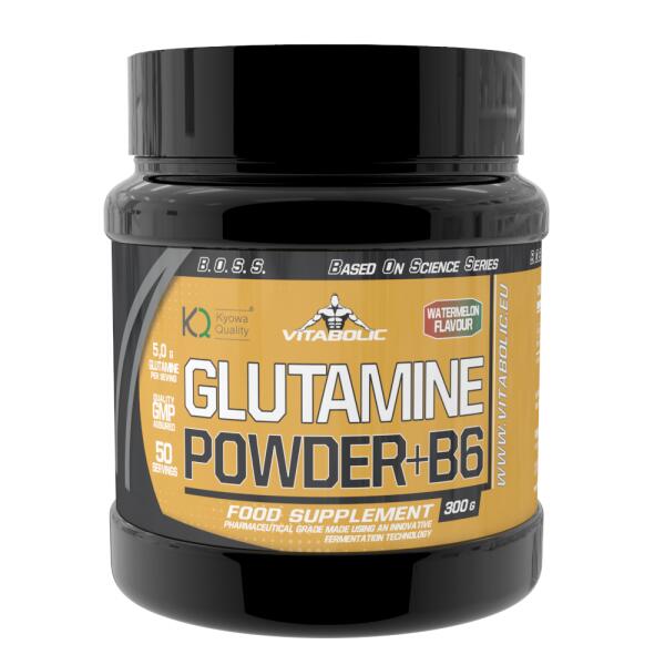 Aminoacid Glutamine Powder+B6 Zmeura 300g