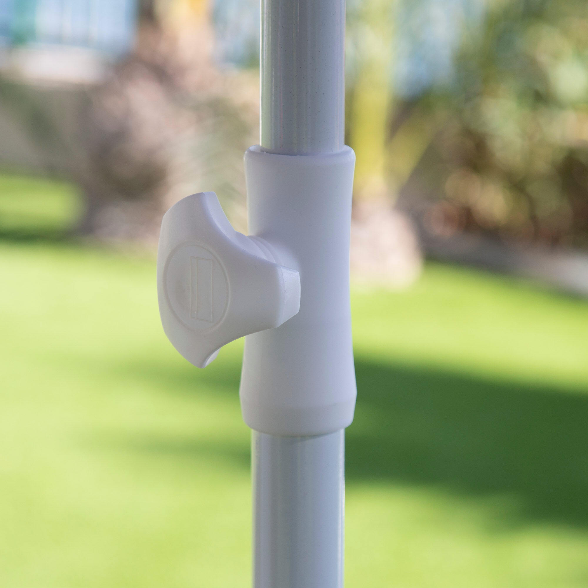 Aktive Grand parasol de plage coupe-vent 8 mâts 280 cm bleu 5/7