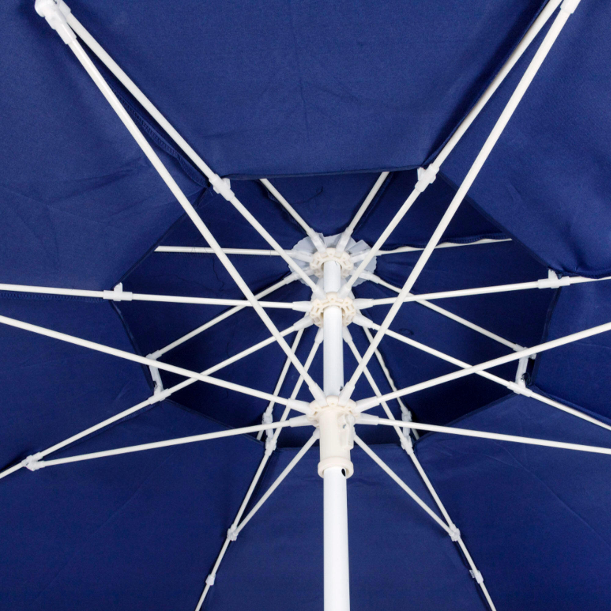 AKTIVE Parasol Plage 220cm Bleu Imprimé Ancres - Inclinable, Anti-Vent UV30