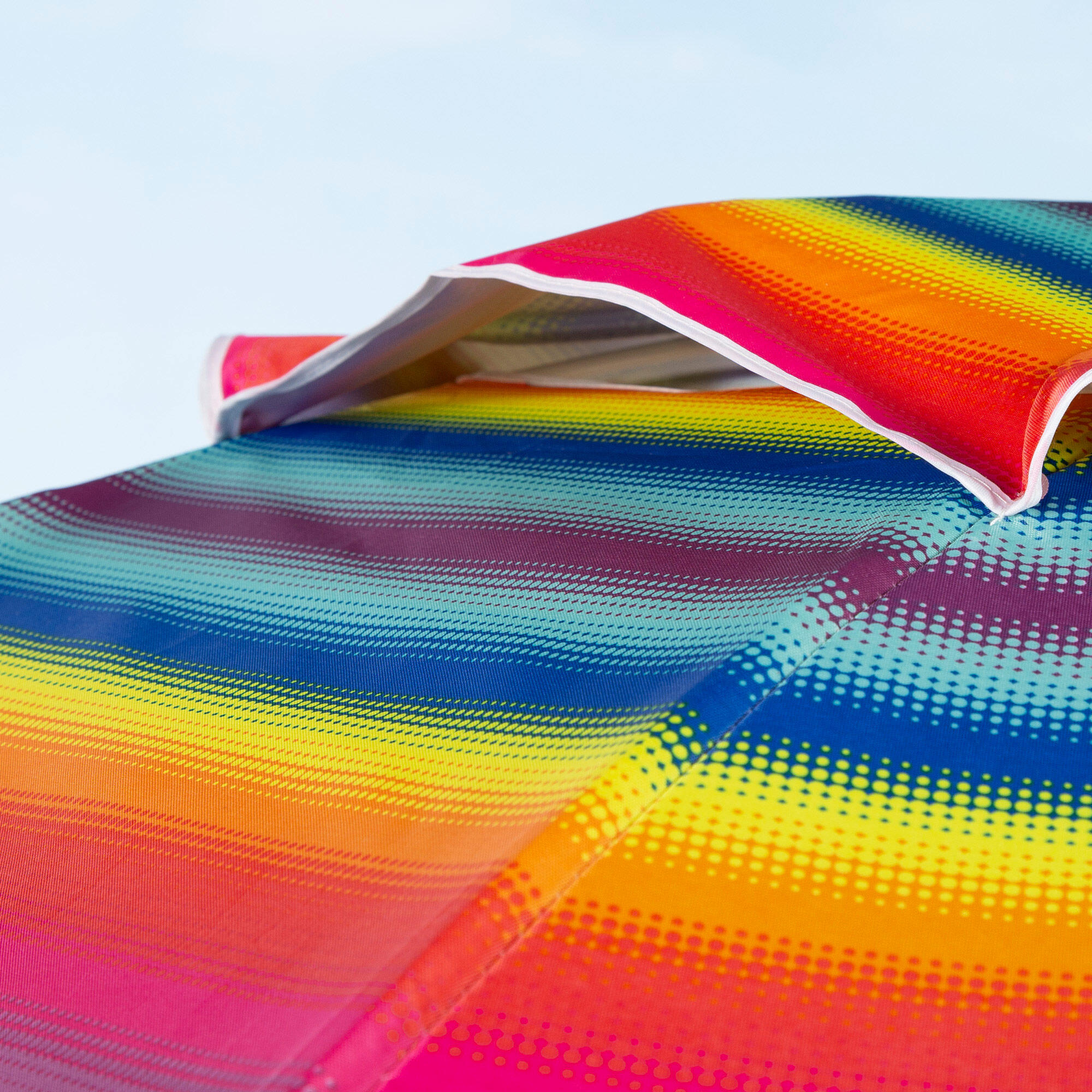 Aktive Parapluie de plage coupe-vent 8 mâts 200 cm rayures multicolores 6/7