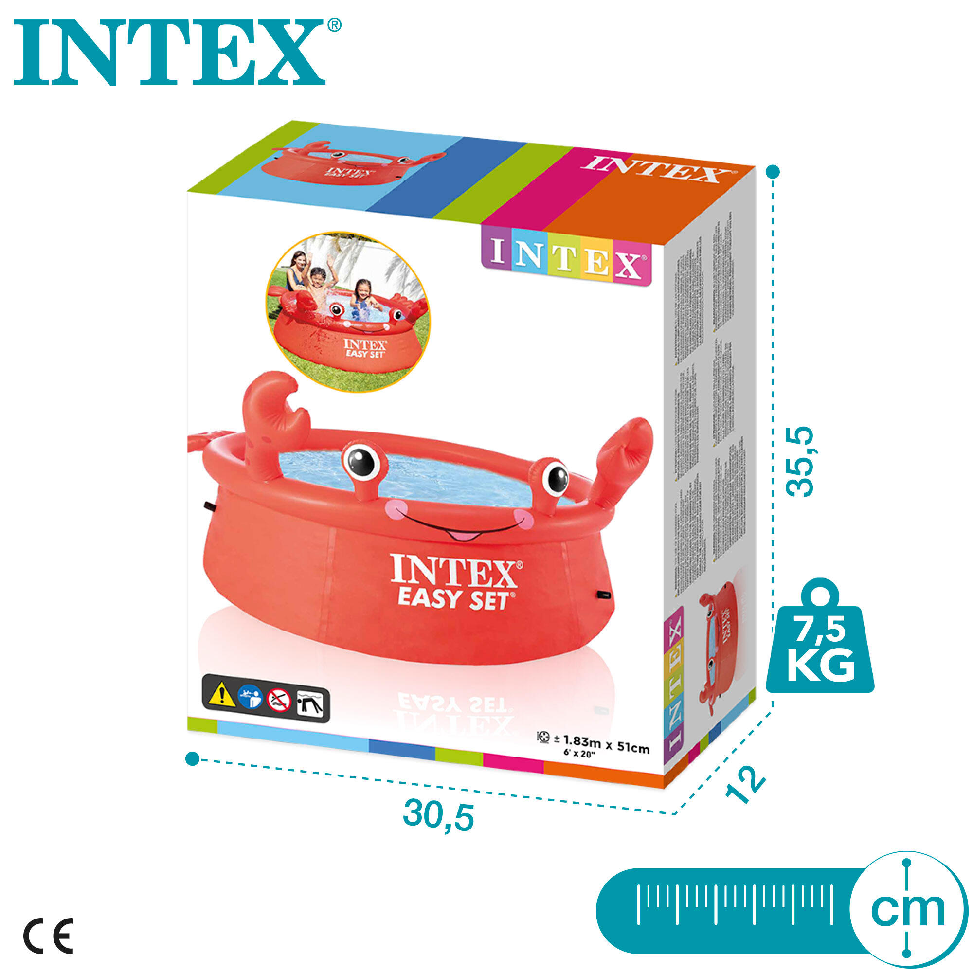 Piscina hinchable infantil Cangrejo Easy Set INTEX 7/7