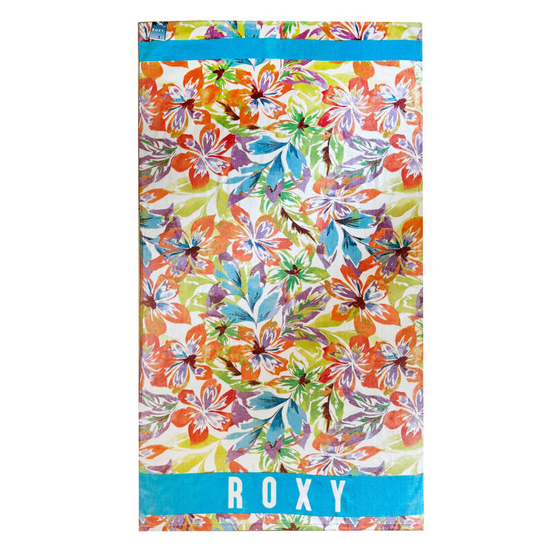 Serviette De Plage Roxy Neuve, Motif Floral Anthracite, Taille Unique