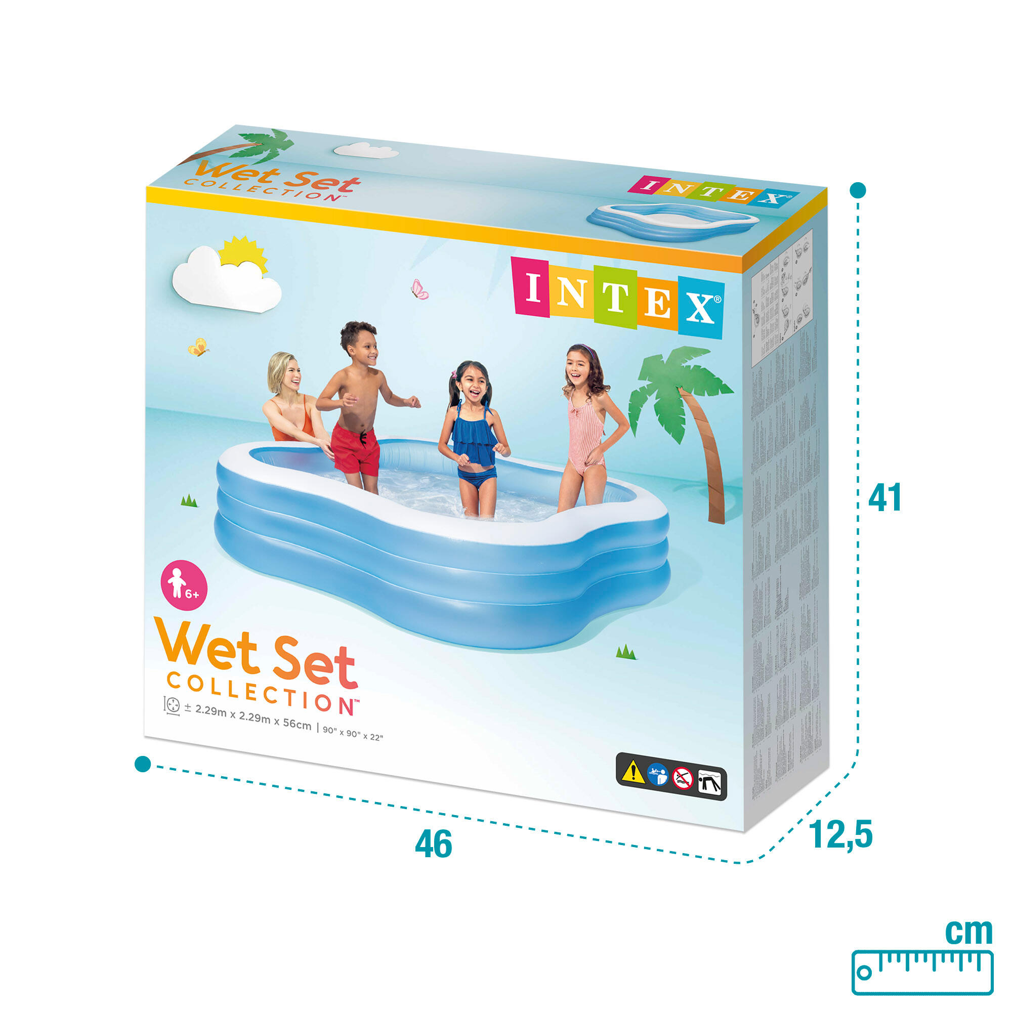 Piscina insuflável intex quadrada 229x229x56 cm - 1.215 litros 7/7