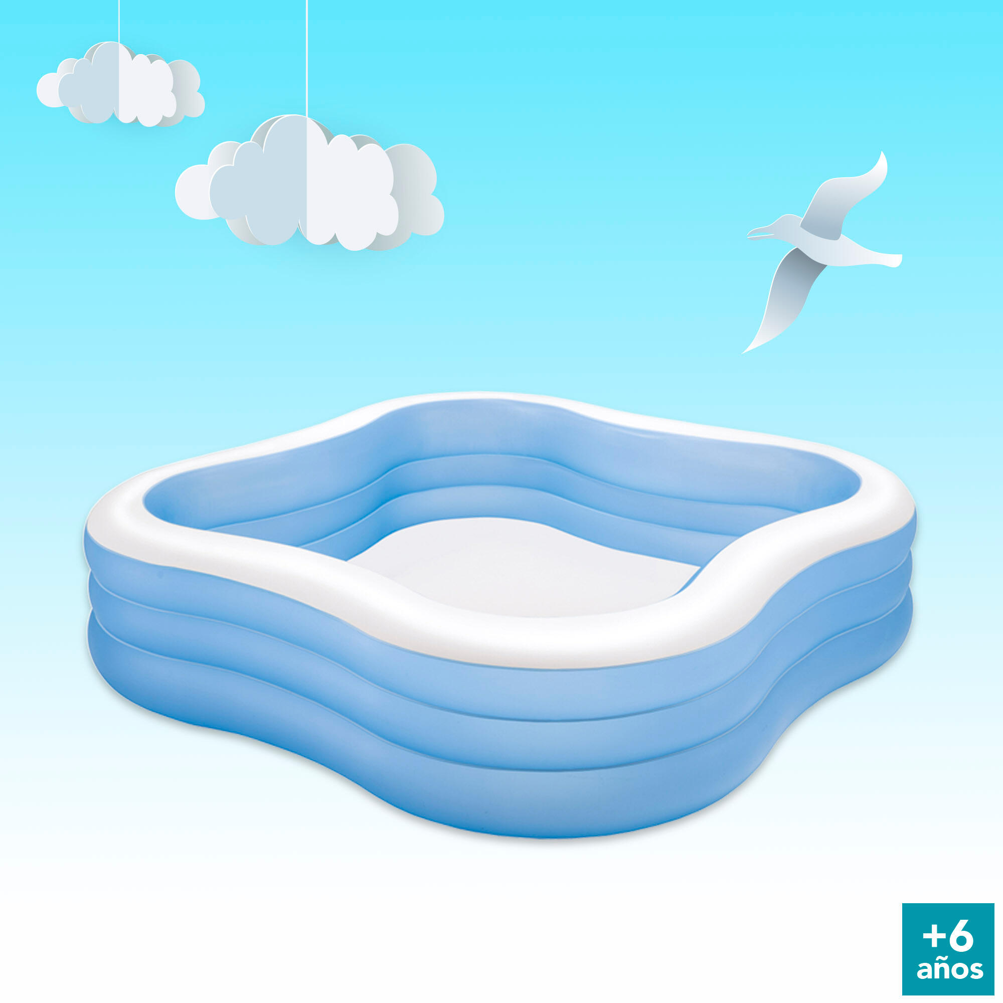 Piscina insuflável intex quadrada 229x229x56 cm - 1.215 litros 5/7