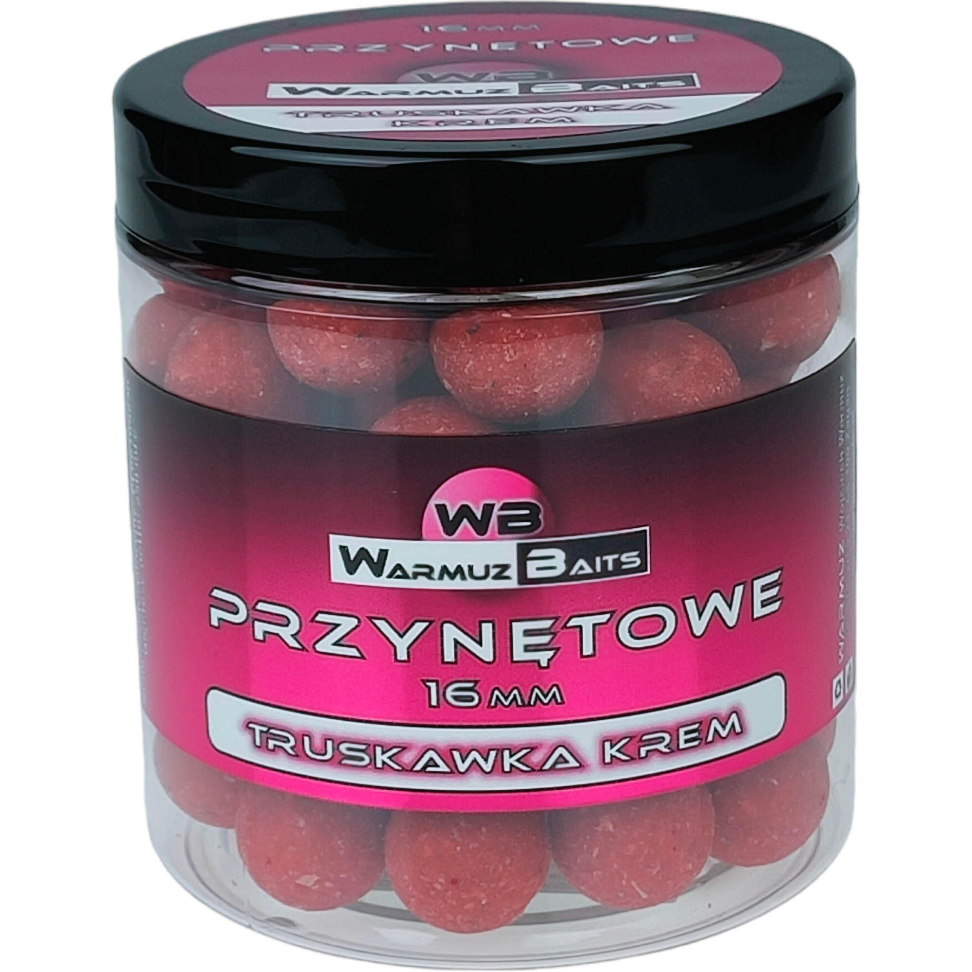 Kulki przynętowe 16mm + dopalacz Warmuz Baits 250ml TRUSKAWKA KREM 3/3