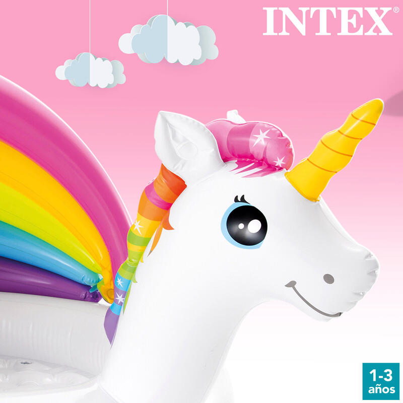 Piscina insuflável para bebés com toldo unicórnio INTEX