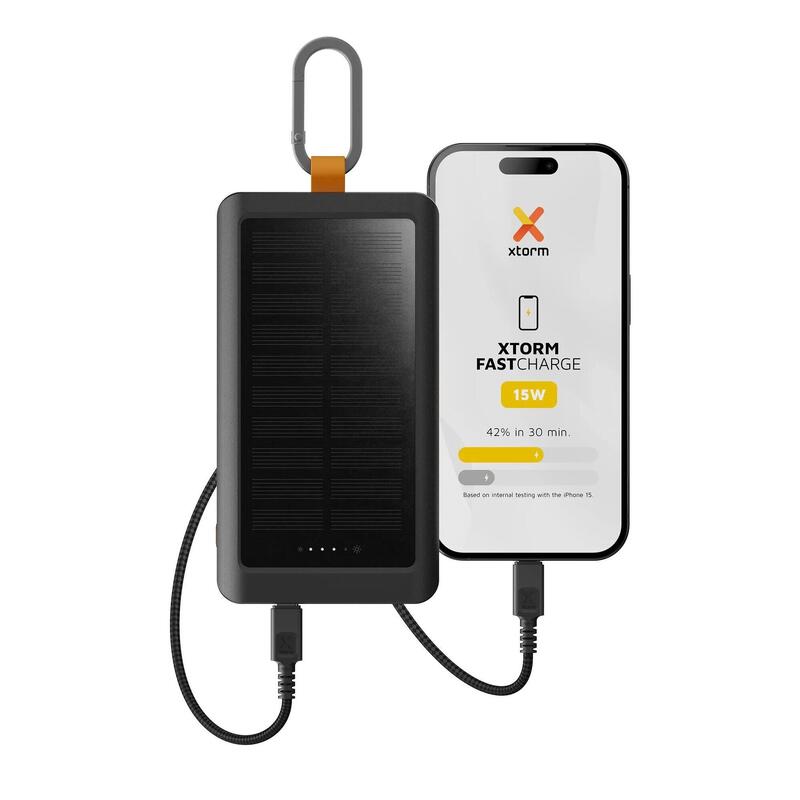 XTORM  Powerbank solarny Go2 10.000 mAh 15W Czarny