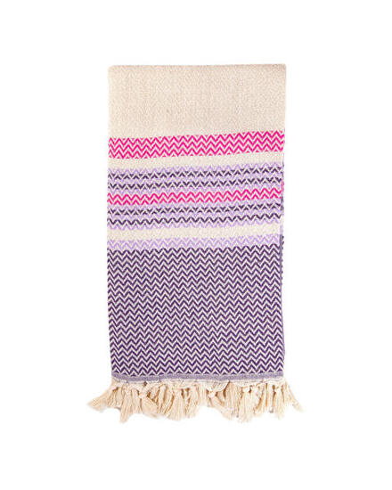 FOUTA ZIGZAG LILAS EXTRA DOUX