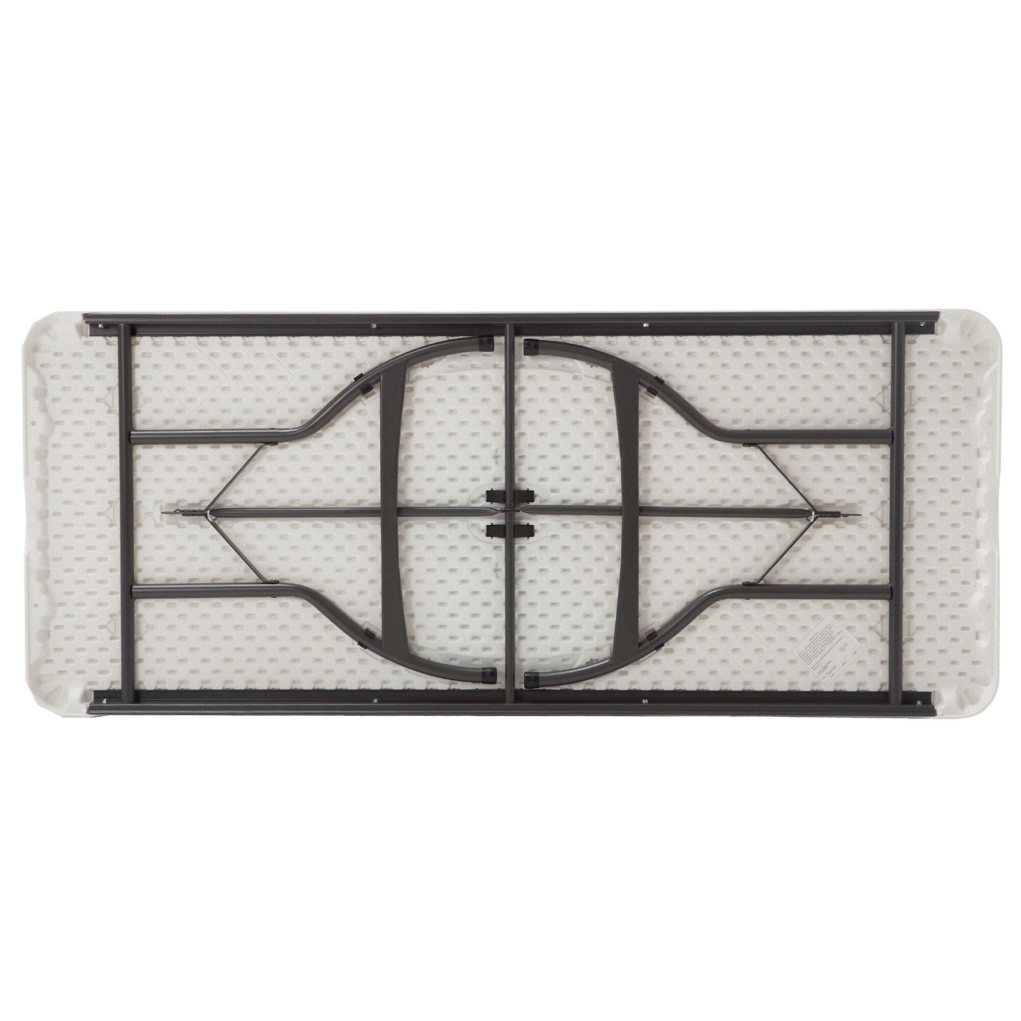 Mesa retangular com pés dobráveis efeito granito branco 182 x 76 x 74 cm 2/7