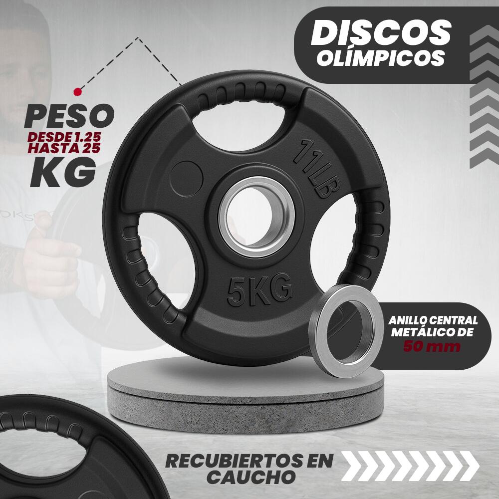 Weight Plates Disco Mancuerna 28mm Rubber Disco 28 Mm Kg Decathlon