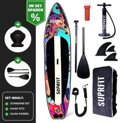Suprfit SUP Board Set Water Marble inkl. Sitz und Kajak Paddle