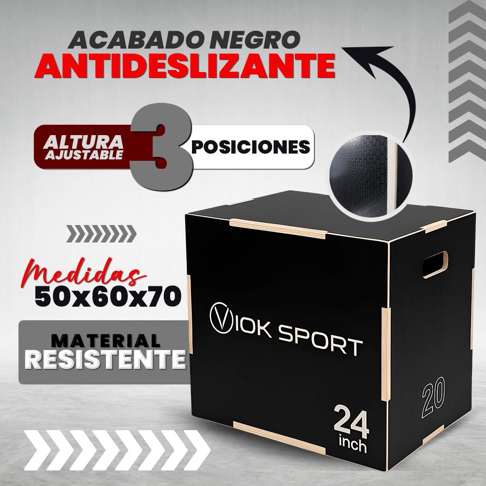 Caixa de saltos pliométrica 50x60x70 preta 5/5