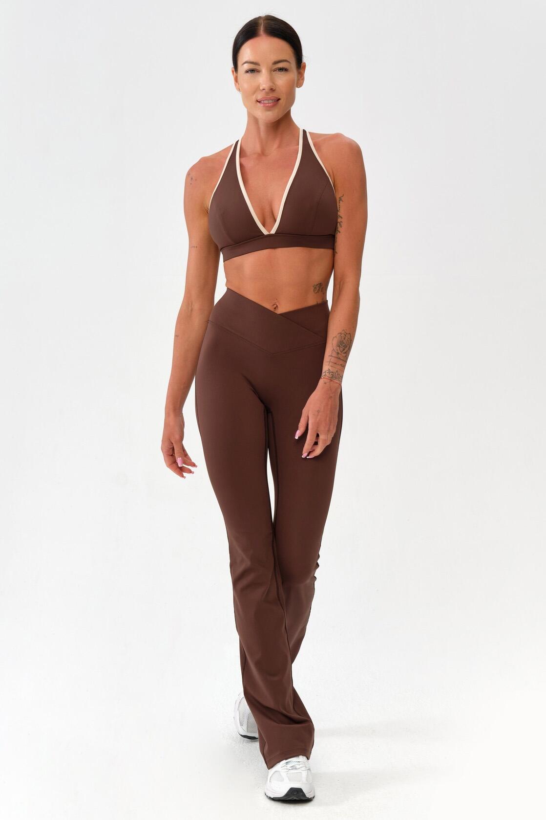Damskie legginsy dzwony sportowe fitness Rough Radical Mocha Active 3/6