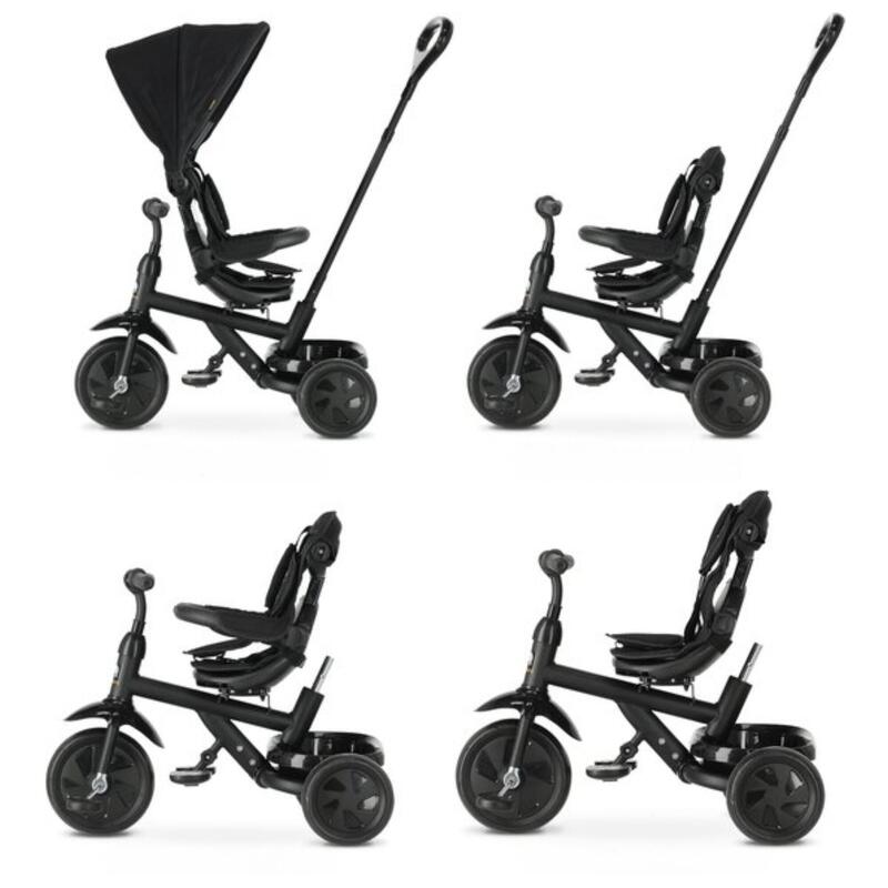 Tricycle DERYAN Explorer - Pliable et pivotant à 360º - Noir