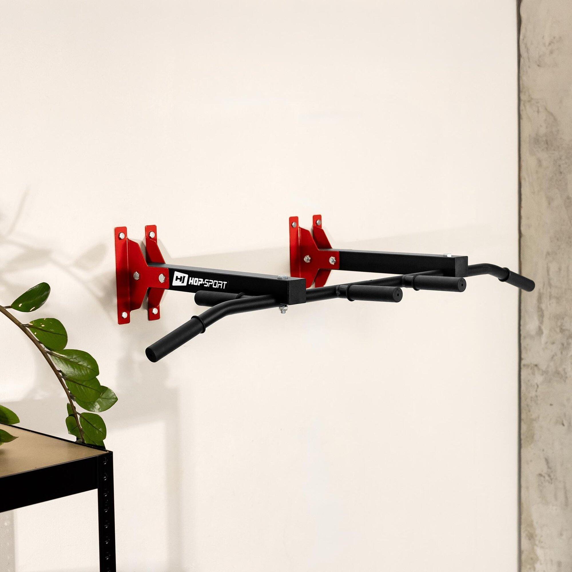 Klimmzugstange Hop-Sport HS-2006K für Decke und Wand mit Handschuhen 7/7