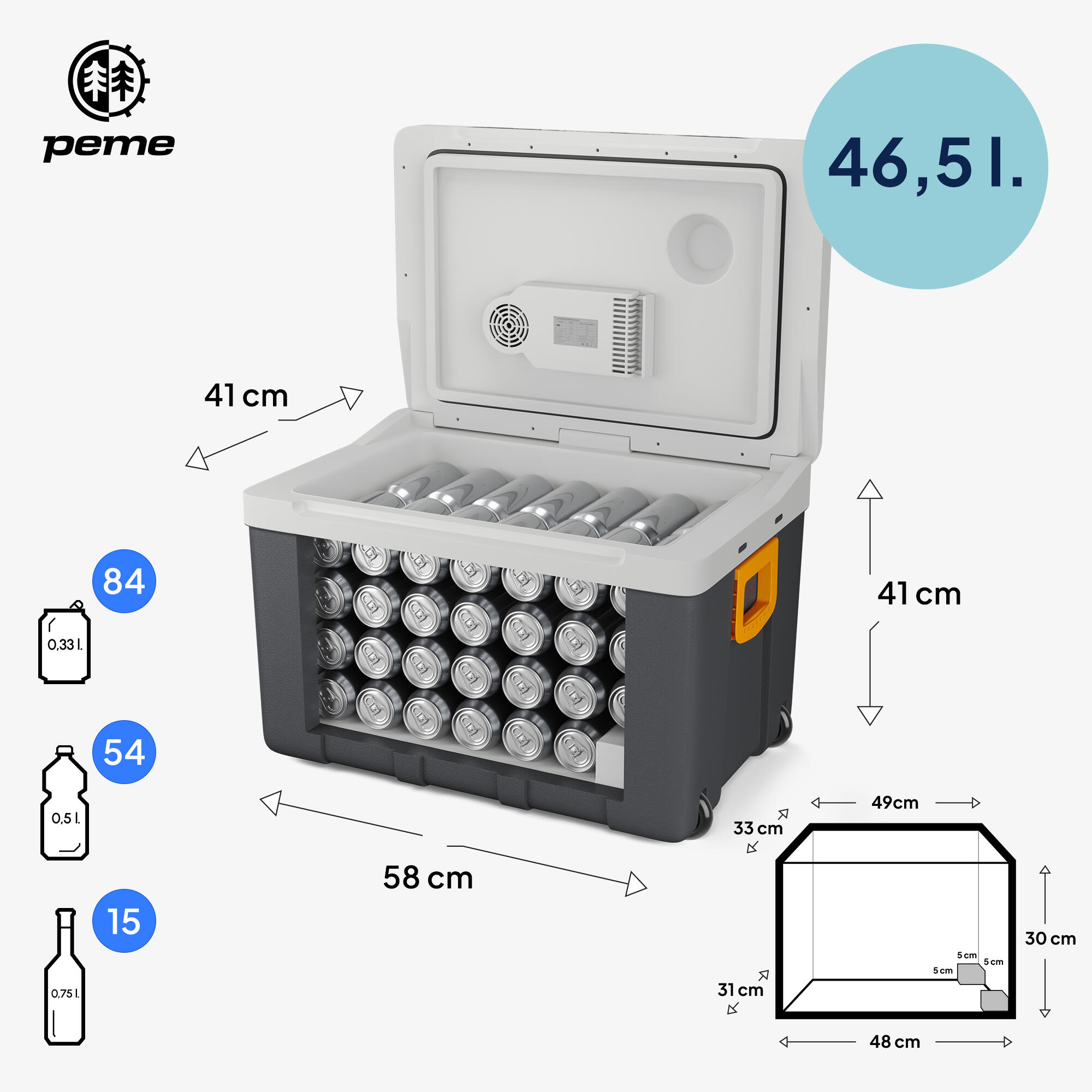 Frigo Portatile Peme Ice-on XL 50L 12/230v per campeggio auto 2/7