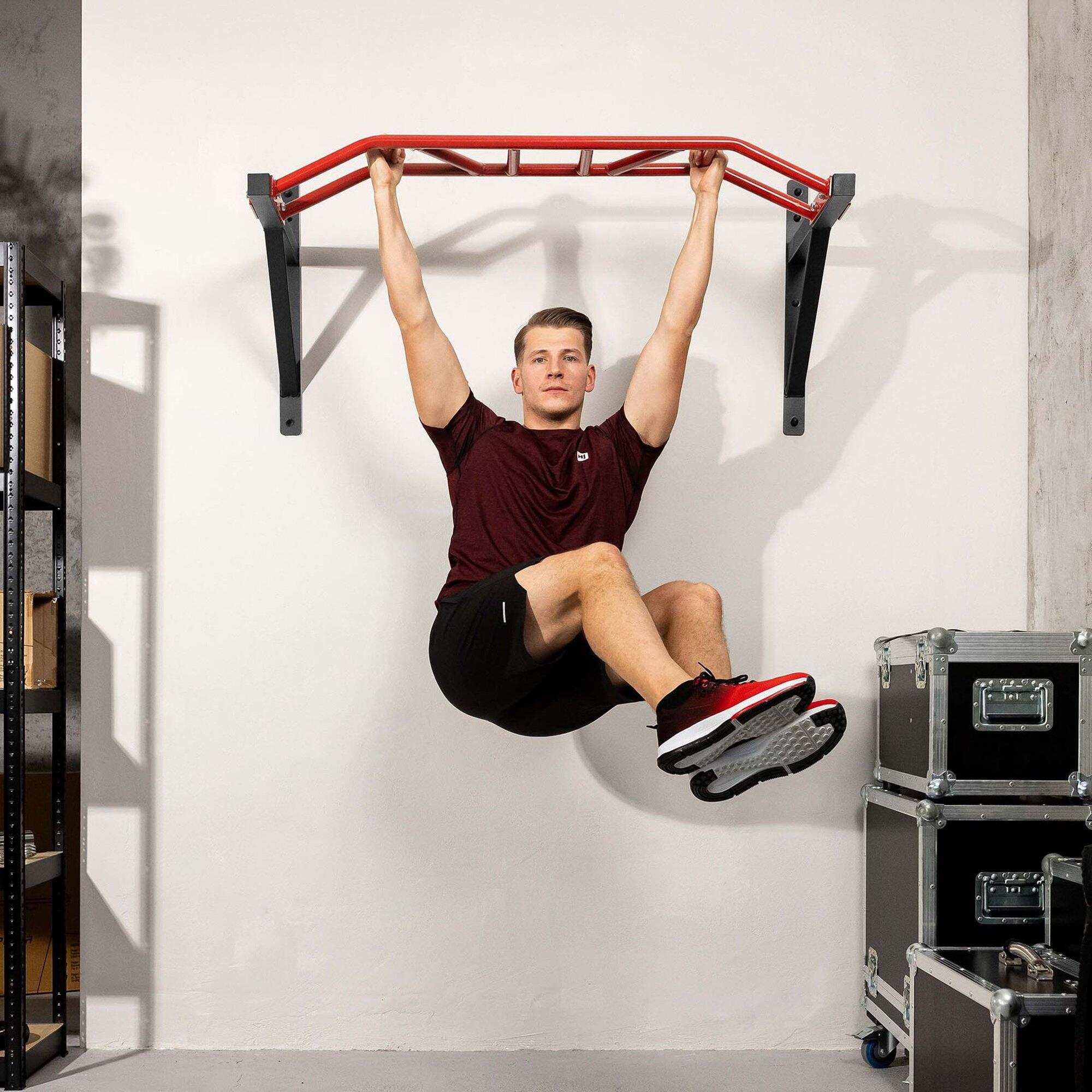Posilovací hrazda do zdi s rukavicemi do 150kg 3/7