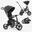 Triciclo DERYAN Explorer - Dobrável e giratório a 360º - Preto