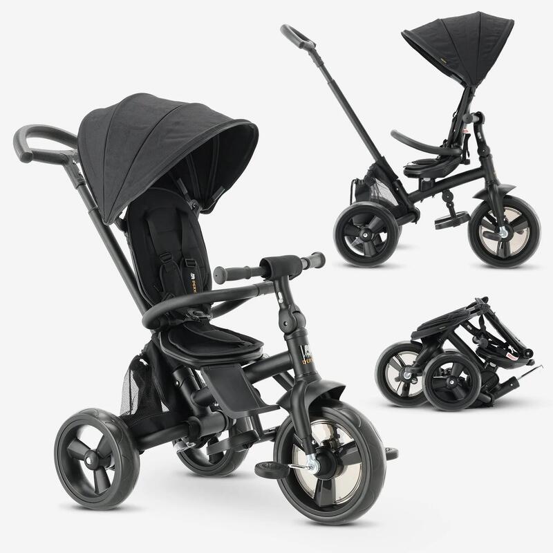 Tricycle DERYAN Explorer - Pliable et pivotant à 360º - Noir