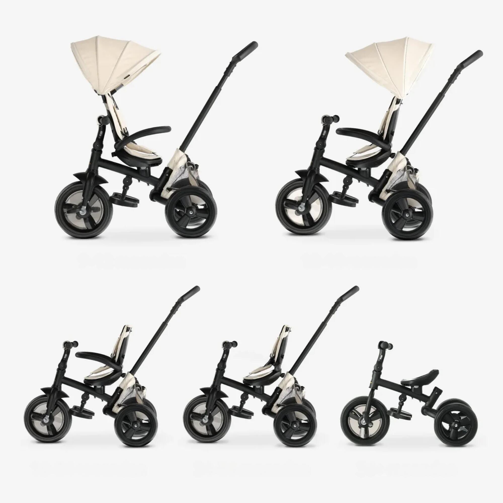 Tricycle Explorer - Pliable avec panier - Rotation à 360º - Crème 7/8