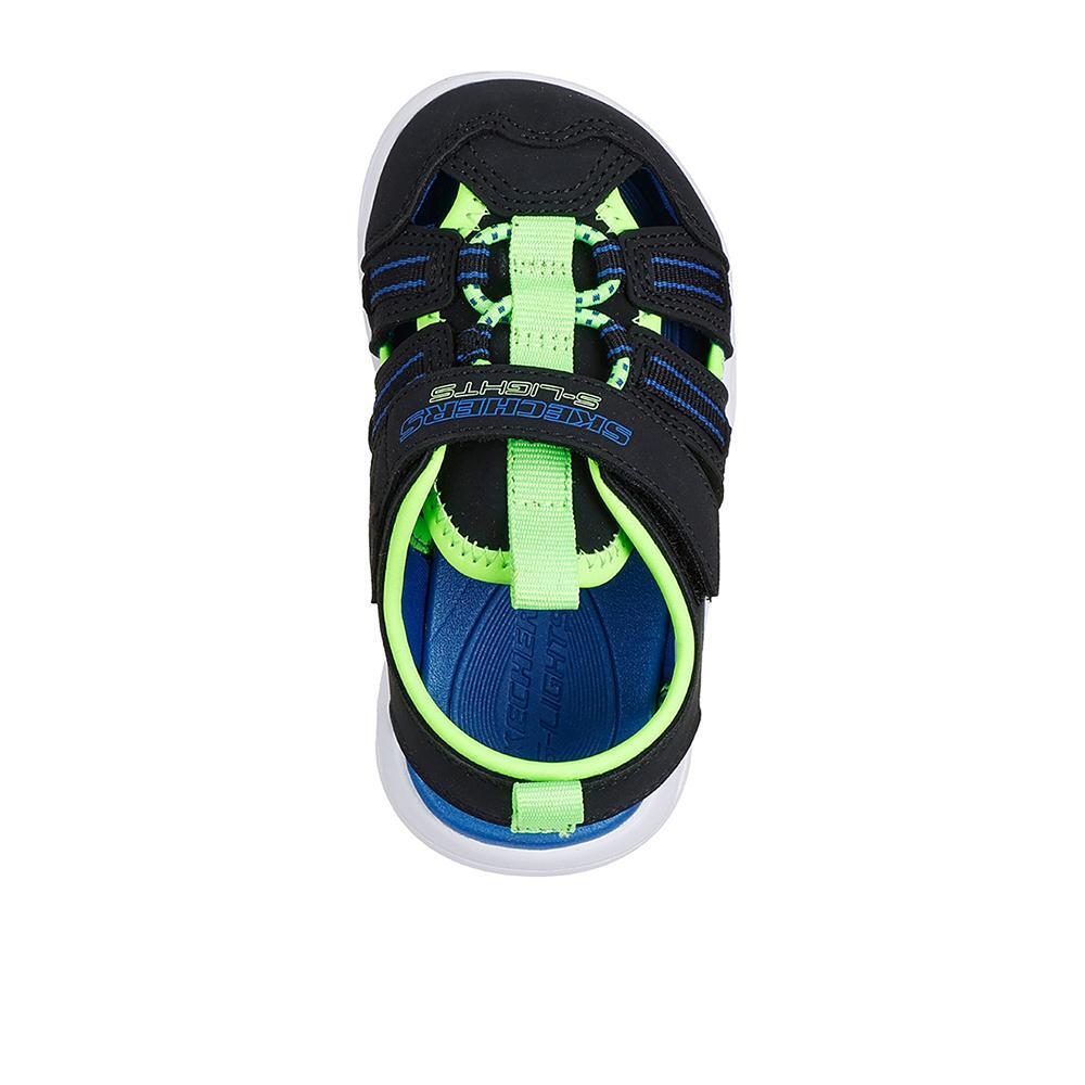 Sandalias Skechers Niño Sola Glow Negras 3/4
