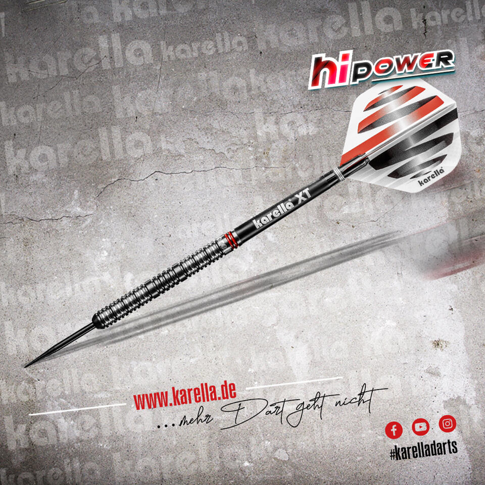Steeldart Karella HiPower schwarz, 90% Tungsten, 24g 4/4