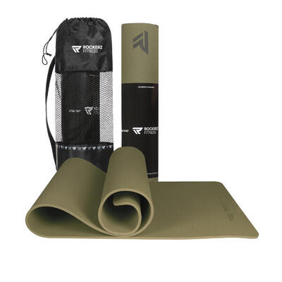 Yoga mat - fitness mat - sport mat - anti slip - eco tpe materiaal - olijfgroen