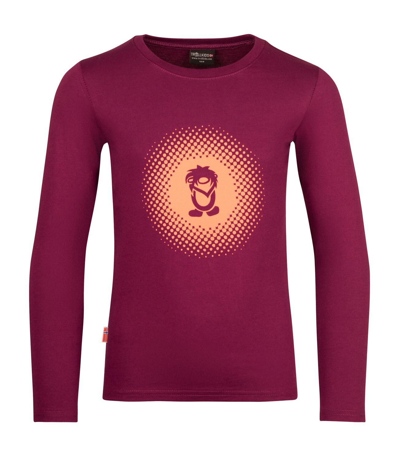 TROLLKIDS Mädchen Longsleeve Pointillism Maulbeere/Pfirsich
