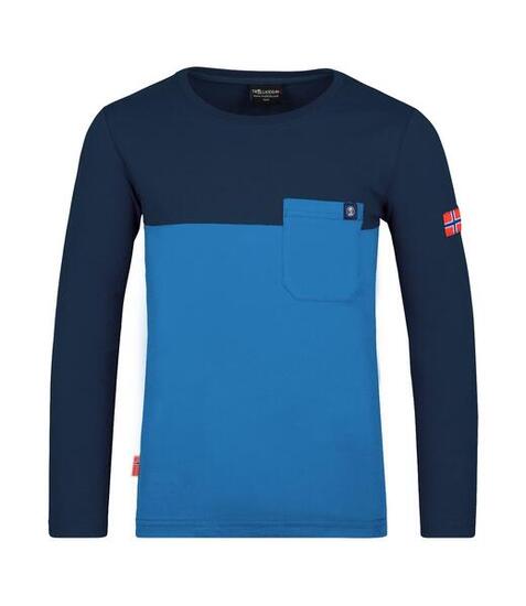 Kinder Longsleeve Bergen Marineblau / Mittelblau
