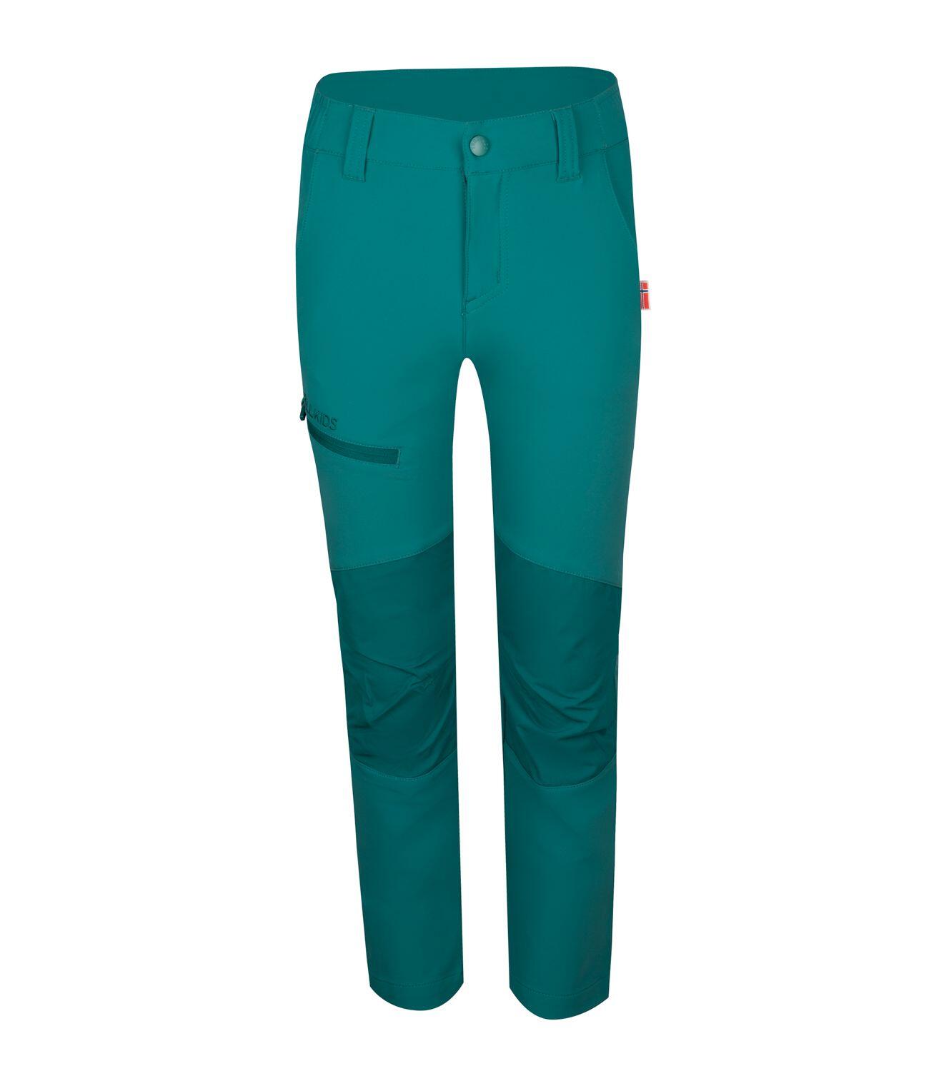 TROLLKIDS Kinder Softshellhose LYSEFJORD XT Teal-Grün