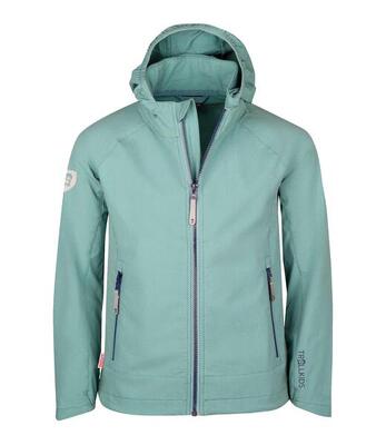 Mädchen Softshelljacke Kvalvika Smaragdgrün/Pink