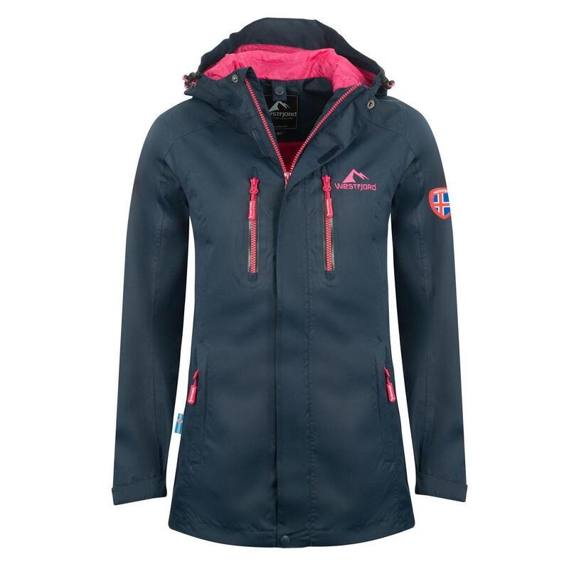 Veste de pluie pour femme Hengill bleu marine/magenta