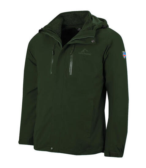 Herren 3in1 Funktionsjacke Hverfjall Braun/Marineblau