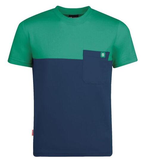 Kinder T-Shirt Bergen Marineblau/Pfeffergrün