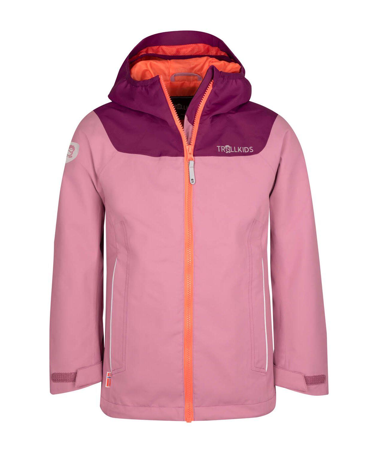 TROLLKIDS Mädchen Regenjacke Bergen Orchidee/Maulbeere