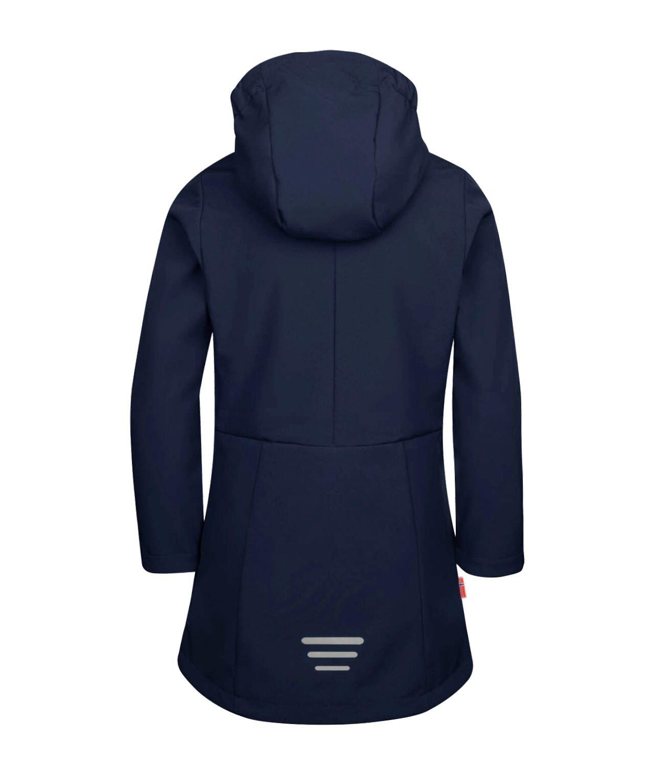 Mädchen Softshellmantel Kristiansand Marineblau / Orange 2/3