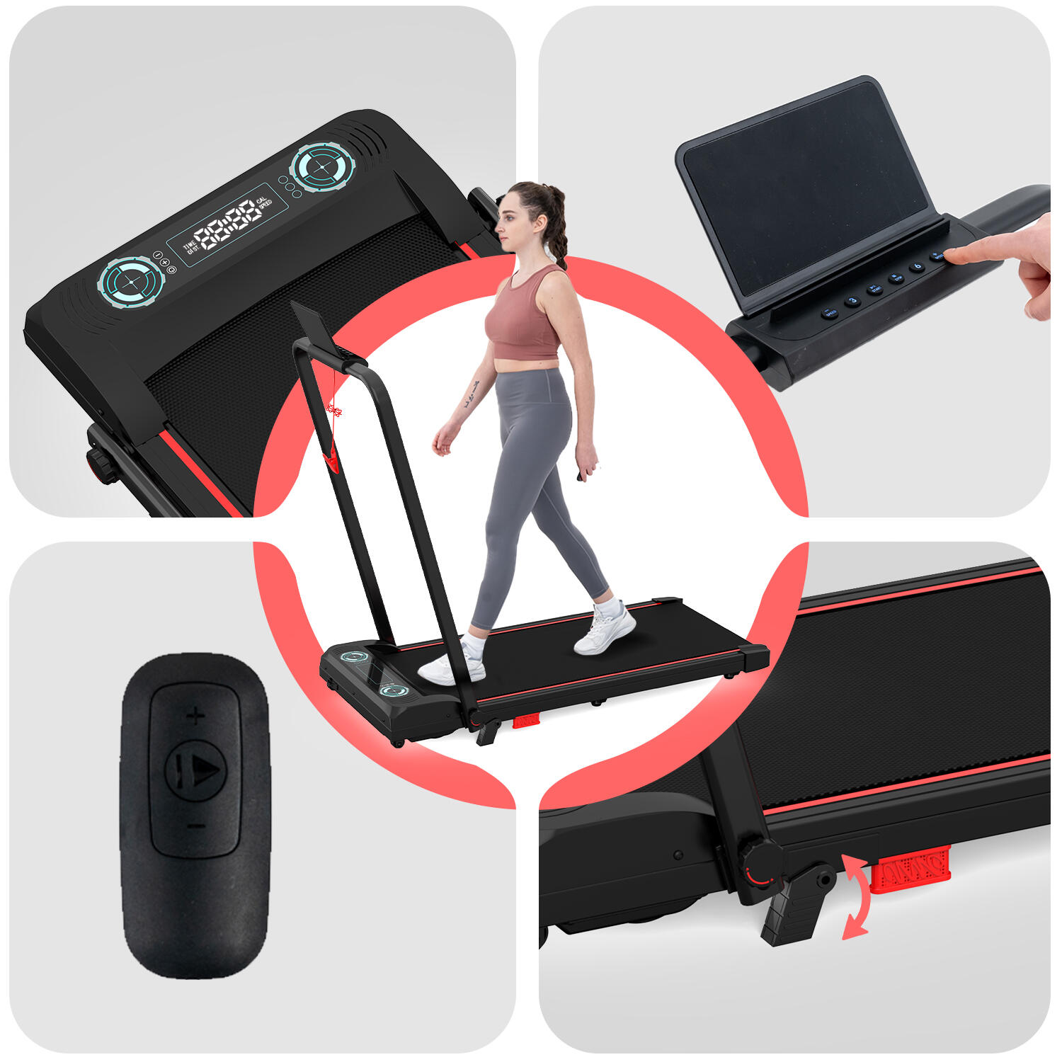 Cinta de Correr Plegable e Inclinable 3.6%-ZX4-1400W-10KM/H-LCD-Control Remoto 6/7