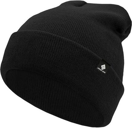 Urban Ace Jr Schwarze Kinder Beanie aus Baumwolle - Wintermütze