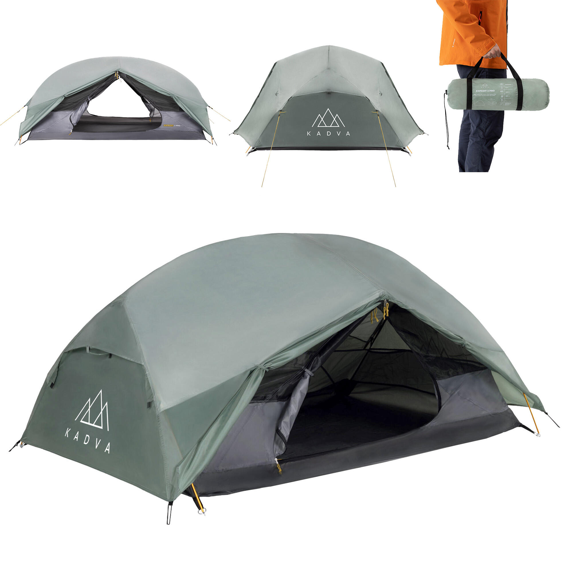 Kadva - Tente De Trekking Kadva Expedit 2 Pro 2 Personnes - Tente - Gris - 2 Places - Decathlon