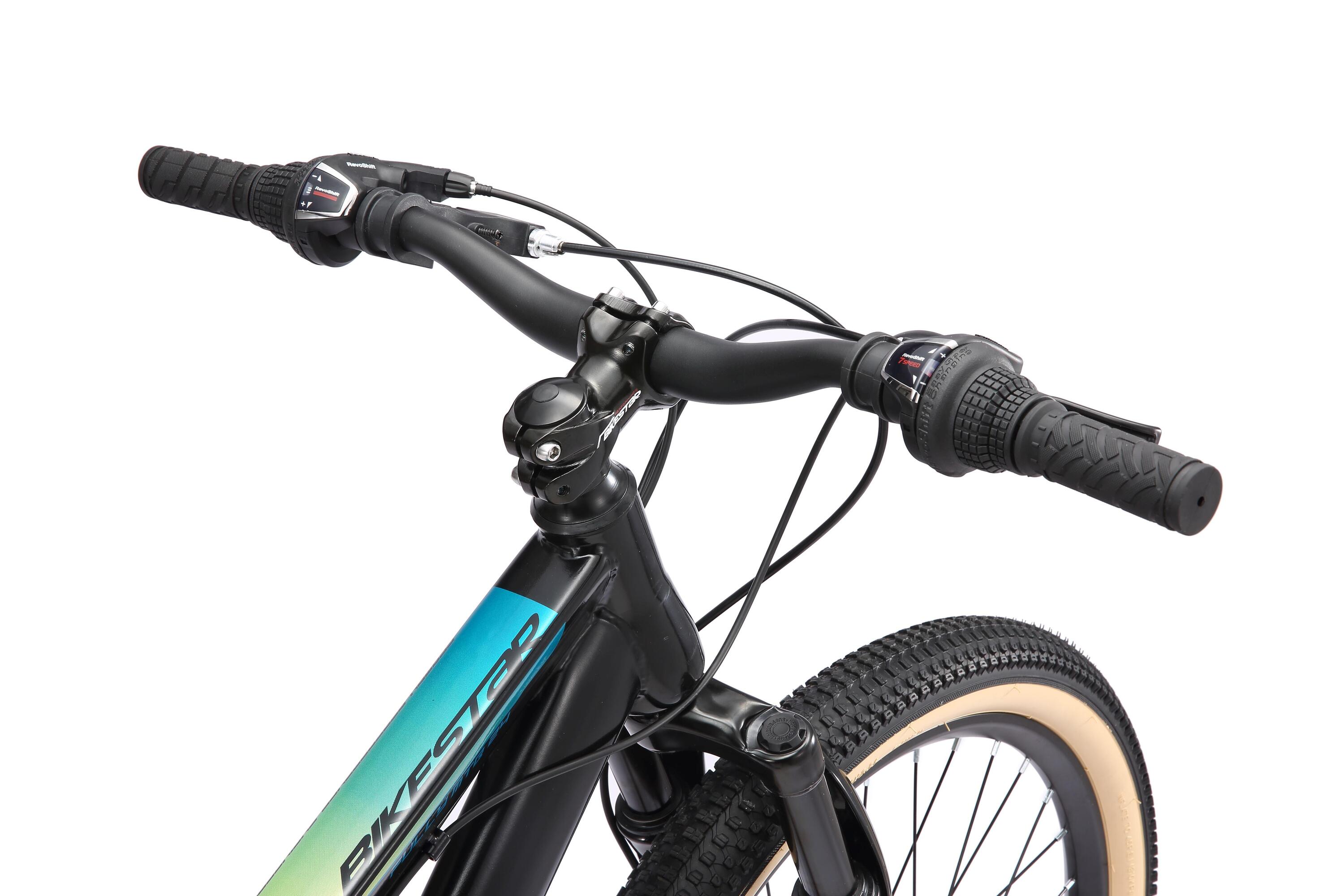 Bikestar MTB Fully staal 21speed 24inch zwart/petrol 5/6