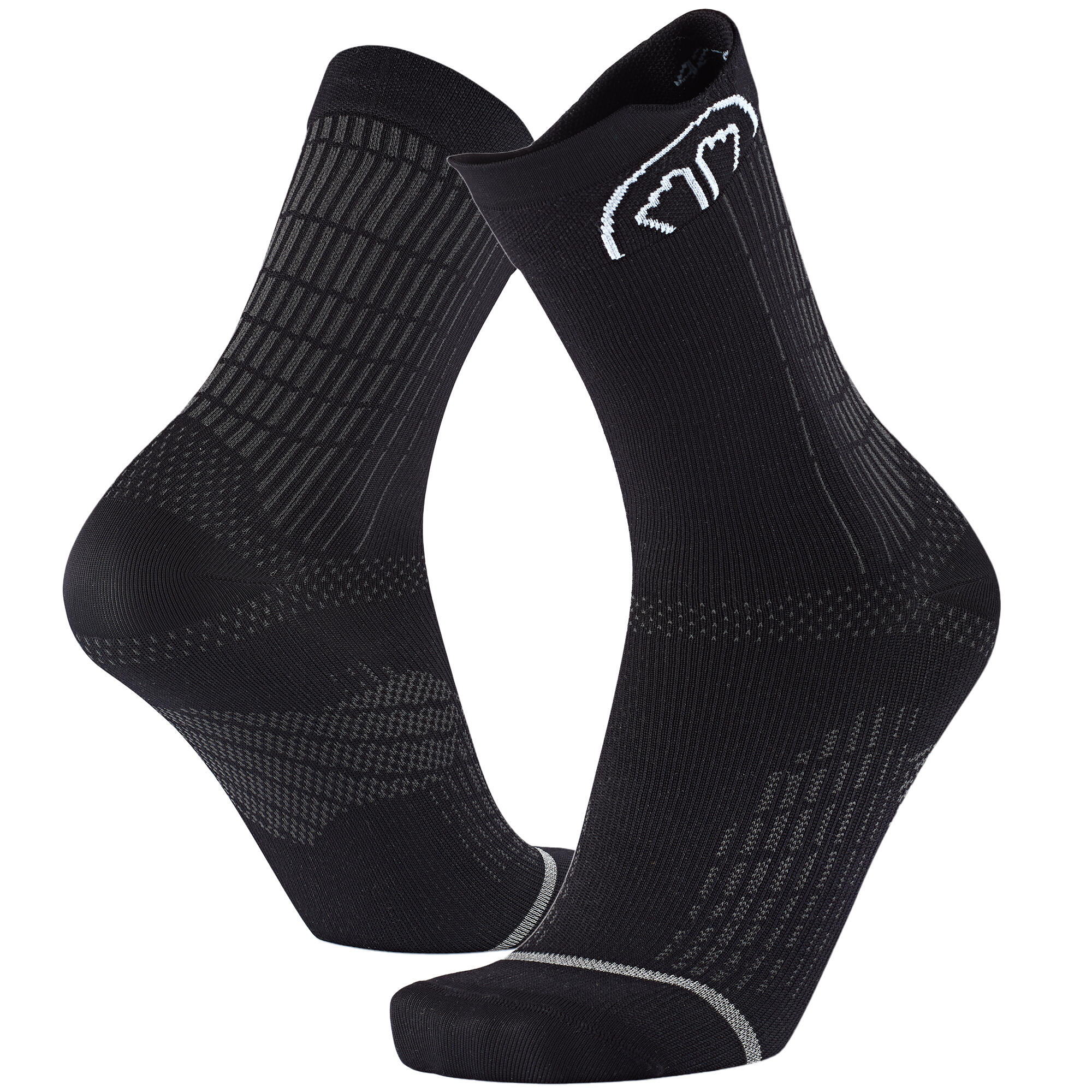 Sidas - Chaussettes De Running Mi-hautes, Fines Et Techniques - Run Anatomic Crew - Chaussettes - Noir - 43/46 - Decathlon