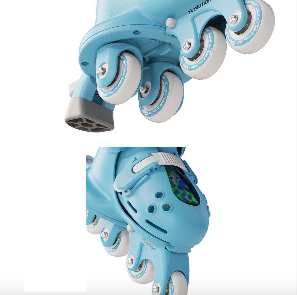 Yvolution - Twista Skates - Verstelbare Kinderskeelers - Blauw - Maat 24-28 4/7