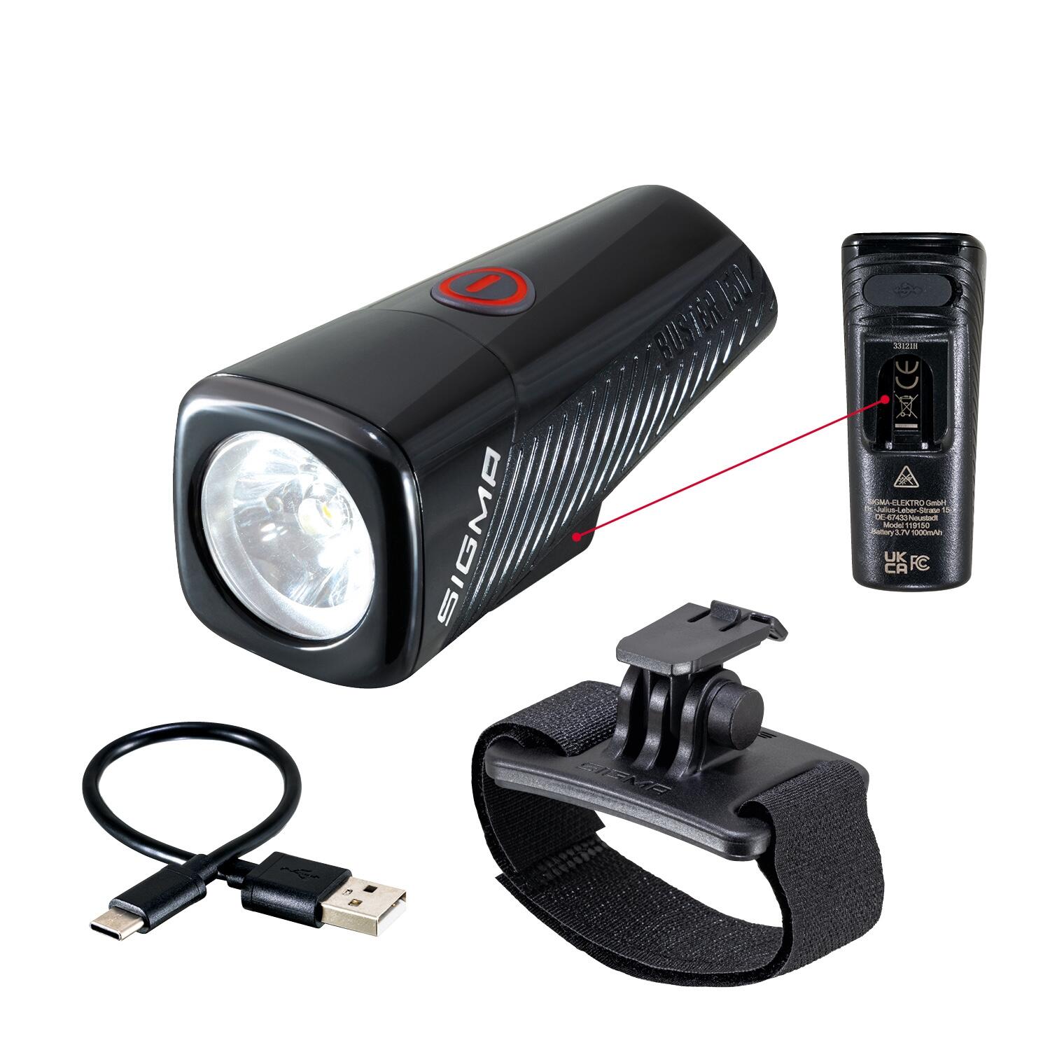 ÉCLAIRAGE VÉLO AVANT POUR CASQUE BUSTER 150 HL - 150 LUMENS 7/8