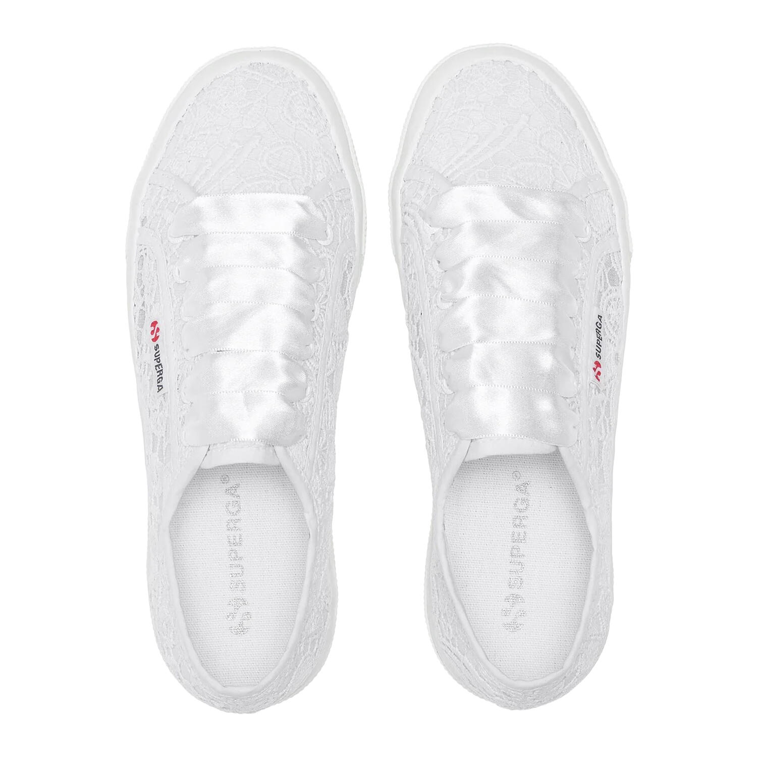 Womens/Ladies 2740 Flower Macrame Trainers (Total White) 4/4