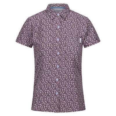 Dames mindano viii overhemd met ditsy print en korte mouwen (lila vorst)
