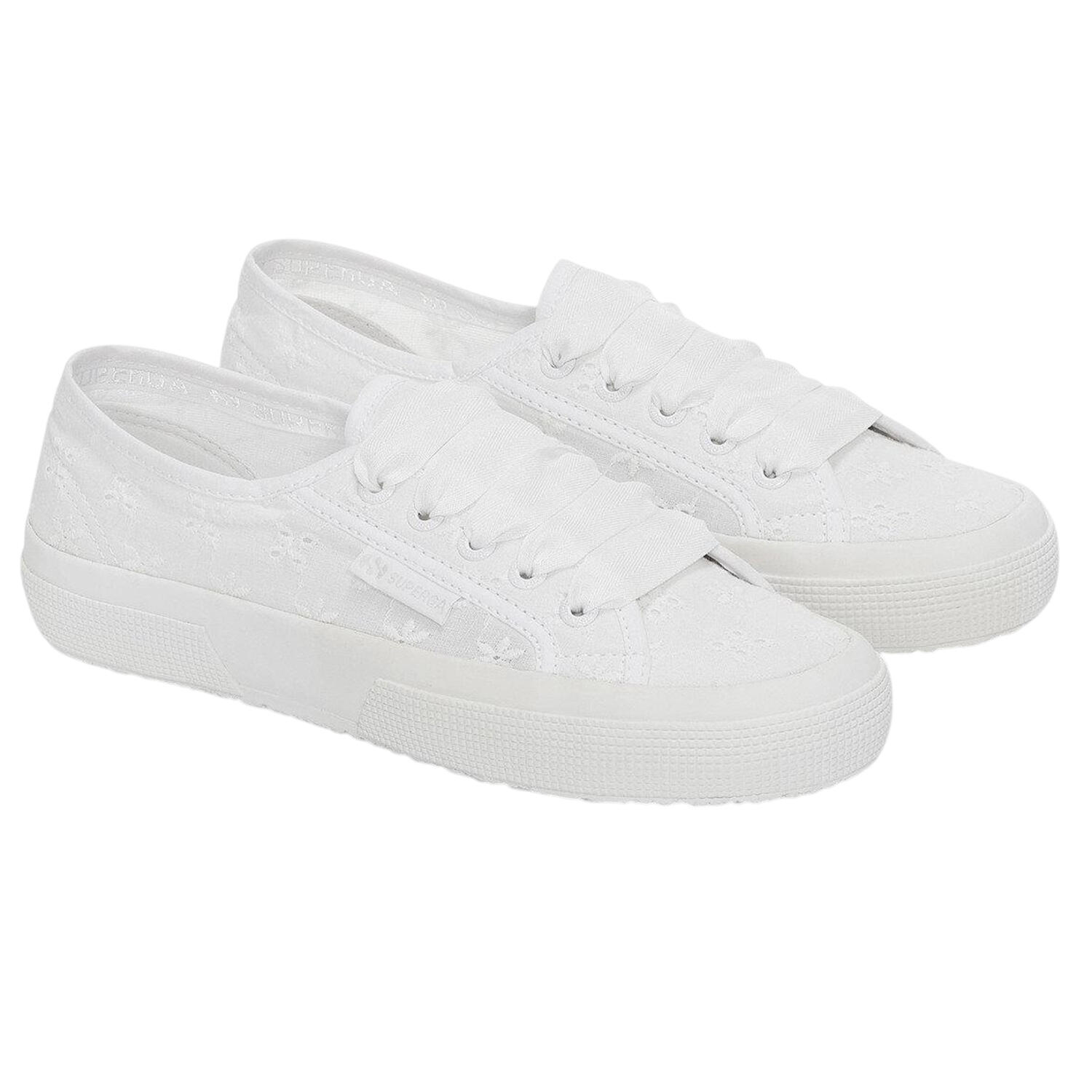 Womens/Ladies 2750 Sangallo Flower Trainers (Total White) 1/4